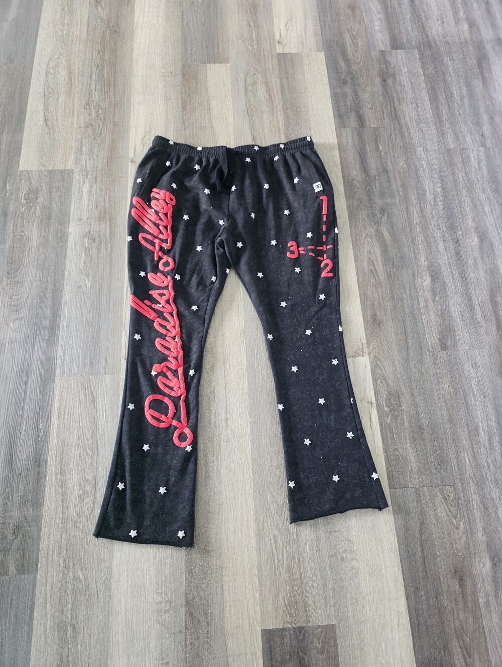 Paradise Alley Men's Black Star Print Jogger Pants Size 3X